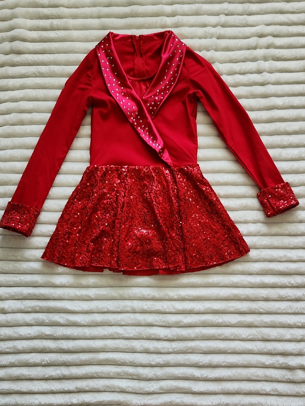 Girls' Red Sequin Dance Costume